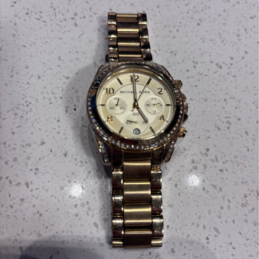 Michael Kors Gold Watch with Crystal Details